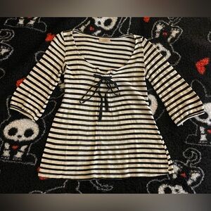 Piko 1988 Black and White Striped Blouse